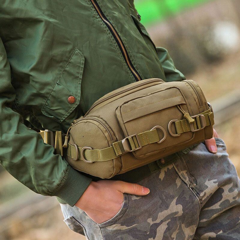 Miesten Canvas Naamiointi Ulkoilu Tactical Urheilu Ratsastus Vyötärölaukku Olkalaukku Rintalaukku