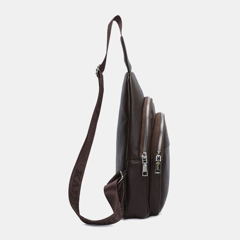 Miesten Keinonahka Rento Ulkoilu Muoti Suuri Tilavuus Crossbody Laukku Rintalaukku