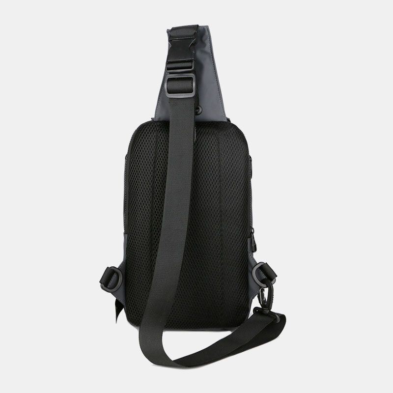 Miesten Monikerroksinen Tila Business Solid Olkalaukku Crossbody Laukku Rintalaukku Usb-latauksella