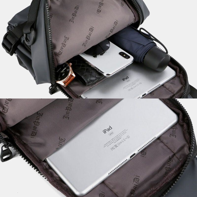 Miesten Monikerroksinen Tila Business Solid Olkalaukku Crossbody Laukku Rintalaukku Usb-latauksella