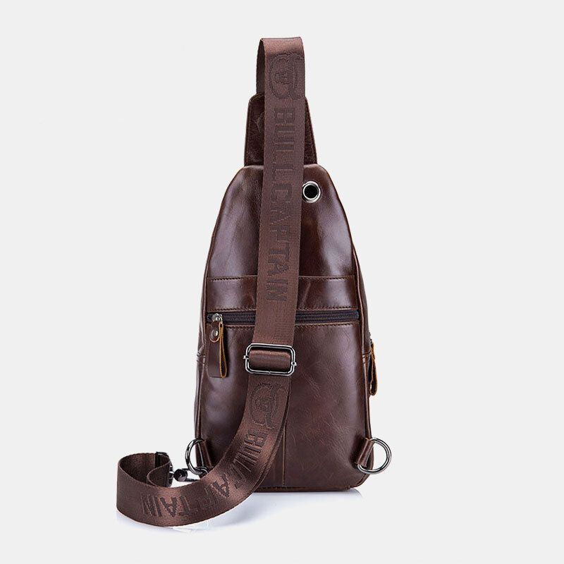 Miesten Monitaskuinen Lehmännahkainen Rintalaukku Rento Urheilu Monikäyttöinen Suuri Tilavuus Crossbody Laukku Olkalaukku