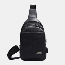 Miesten Monitaskuinen Pu-nahkainen Crossbody-laukku Rintalaukku