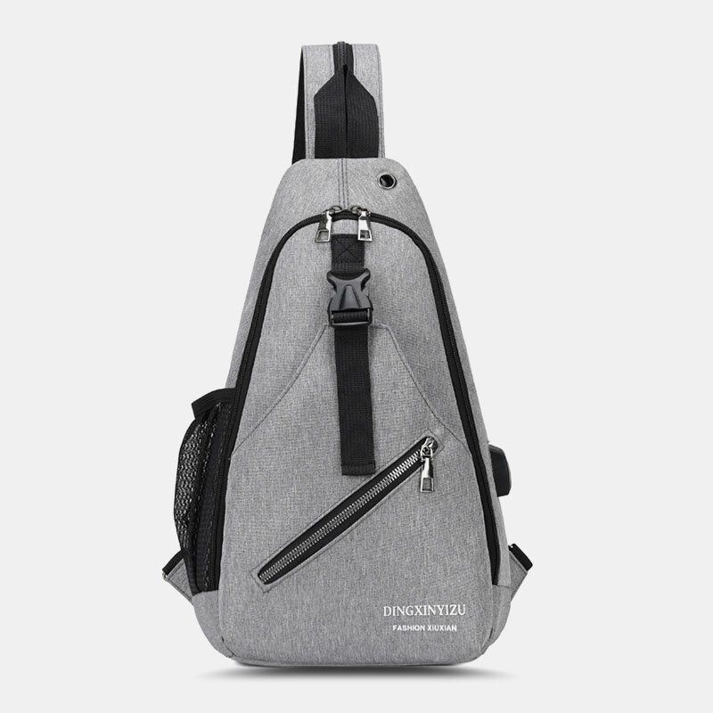 Miesten Monitoimilaitteet Vedenpitävät Usb-ladattavat Kuulokeaukot Rintalaukut Reppu Olkalaukku Crossbody Laukut