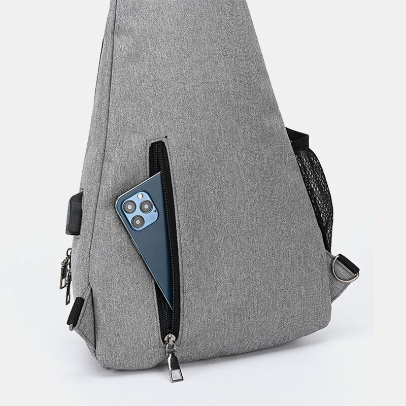 Miesten Monitoimilaitteet Vedenpitävät Usb-ladattavat Kuulokeaukot Rintalaukut Reppu Olkalaukku Crossbody Laukut