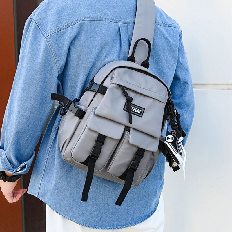 Miesten Muti-taskut Vedenpitävä Rintalaukku Nylon Kevyt Mukava Muunnettavissa Hihna Crossbody Laukku