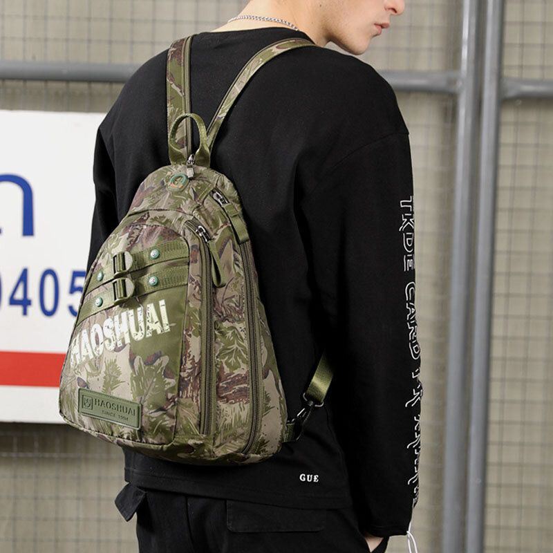 Miesten Naamioinnit Monitoiminen Suuri Kapasiteetti Vedenpitävä Urheilullinen Rintalaukku Olkalaukku Crossbody Laukku Reppu