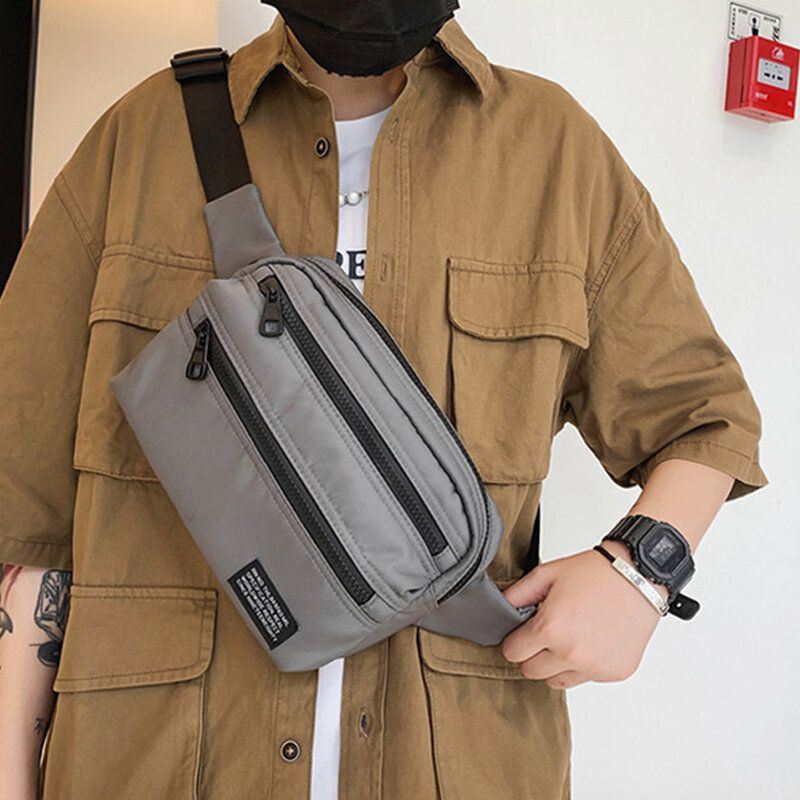 Miesten Nailon Kevyt Rento Vedenpitävä Kulutusta Kestävä Rintalaukku Crossbody Laukku Olkalaukku