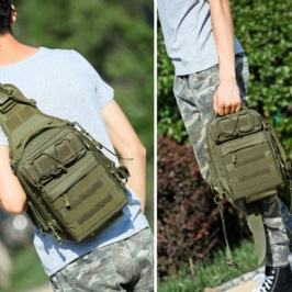 Miesten Nylon Naamiointi Suuri Tilavuus Multi-carry Tactical Travel Outdoor Rintalaukku Olkalaukku