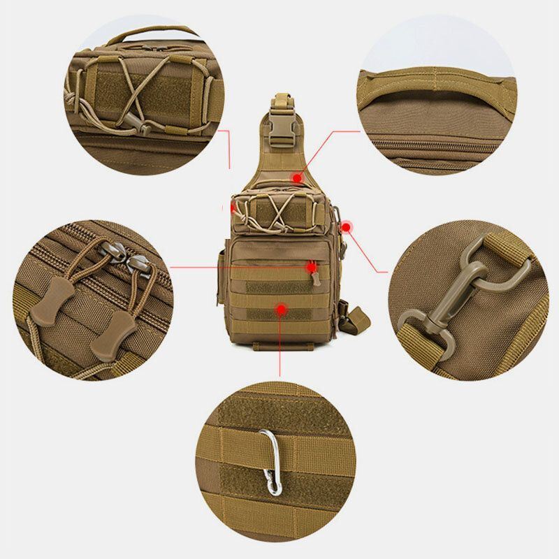 Miesten Nylon Naamiointi Suuri Tilavuus Multi-carry Tactical Travel Outdoor Rintalaukku Olkalaukku