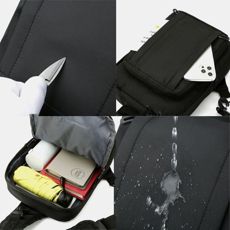 Miesten Nylon Suuri Tilavuus Vedenpitävä Monitaskuinen Rintalaukut Olkalaukut Crossbody Laukut