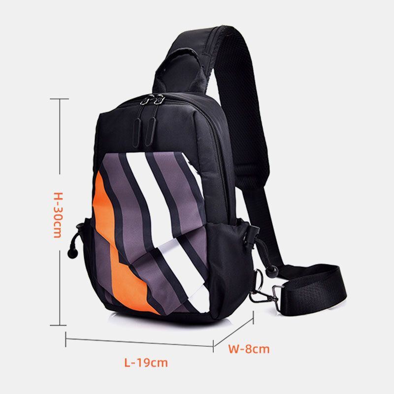 Miesten Oxford Cloth Casual Fashion Vedenpitävä Ulkosäilytys Rintalaukku Crossbody Laukku