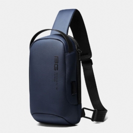 Miesten Oxford Cloth Multi-carry Casual Yksivärinen Business Olkalaukku Rintalaukku Usb-latauksella