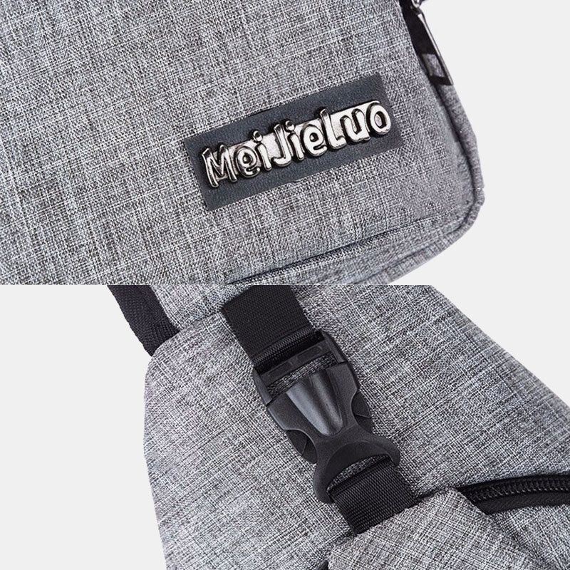 Miesten Oxford-kangas Usb-lataus Monitaskuinen Suuri Tilavuus Vedenpitävä Rintalaukku Olkalaukku