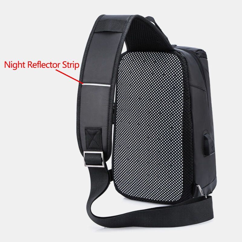 Miesten Oxford Usb-lataus Varkaudenesto Rintalaukku Monipuolinen Suuri Tilavuus Vedenpitävä Heijastinnauha Suunniteltu Crossbody Laukut