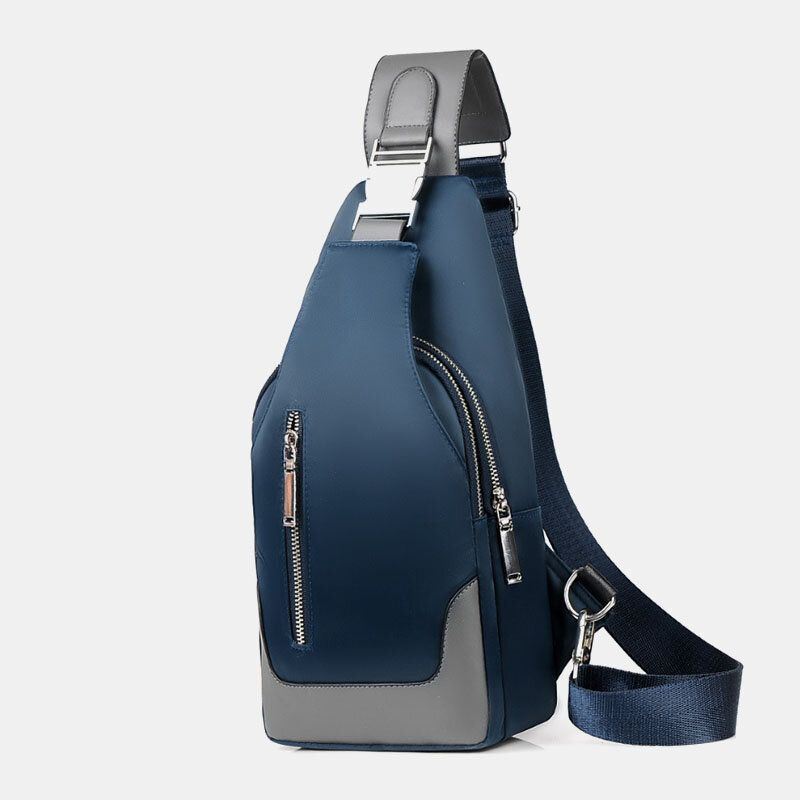 Miesten Oxford Usb-lataus Vedenpitävä Casual Outdoor Crossbody Laukku Rintalaukku Sling Bag