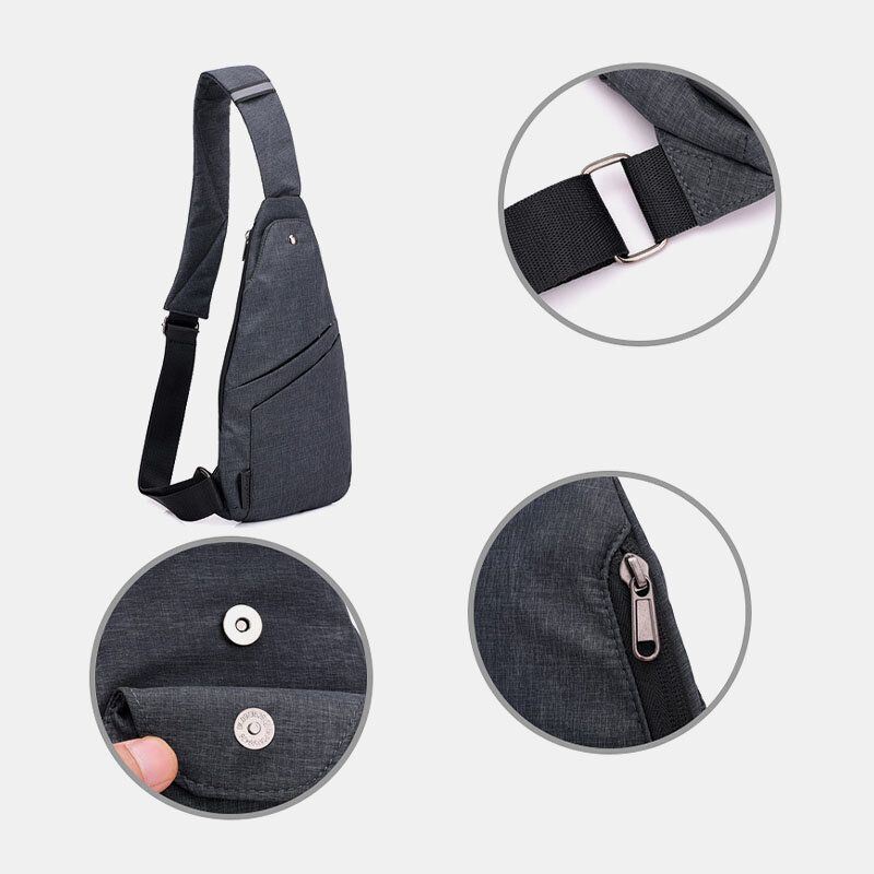 Miesten Polyesteri Suuri Tilavuus Monitaskuinen Vedenpitävä Rento Crossbody Laukku Rintalaukku Kantolaukku