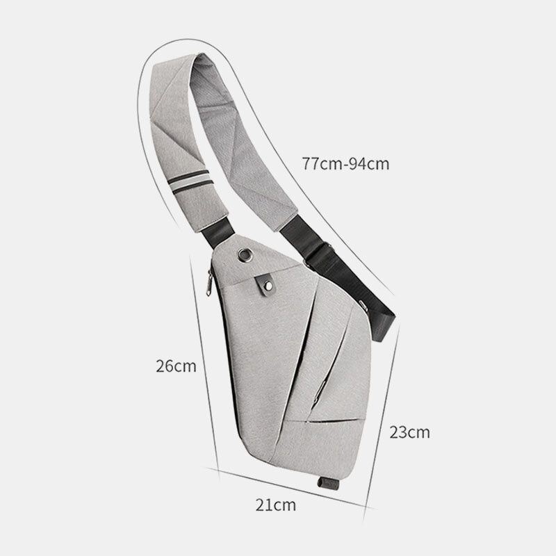 Miesten Polyesteri Vedenpitävä Monitaskuinen Rintalaukku Monitoiminen Kuulokeaukko Design Crossbody Laukku Sling Bag