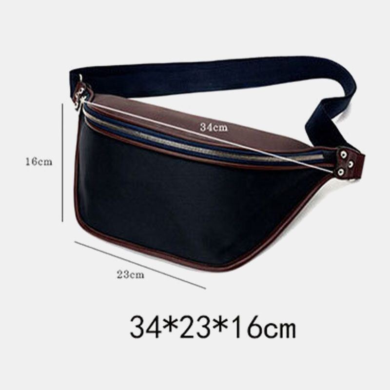 Miesten Pu Nahka Kaksivärinen Splicing Sport Vintage Vedenpitävä Patchwork Crossbody Laukku Rintalaukku Olkalaukku