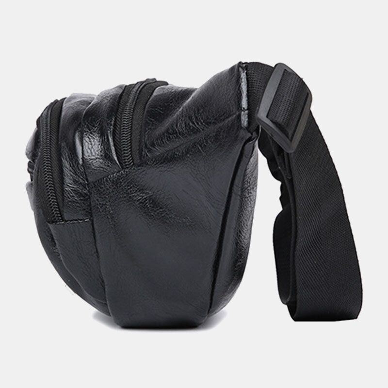 Miesten Pu Nahka Varkaudenesto Monitoiminen Monitaskuinen 6.5 Tuuman Puhelinlaukku Vyötärölaukku Rintalaukku Crossbody Laukut