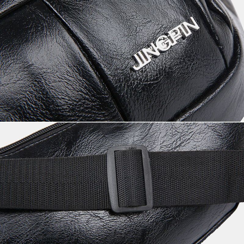 Miesten Pu Nahka Varkaudenesto Monitoiminen Monitaskuinen 6.5 Tuuman Puhelinlaukku Vyötärölaukku Rintalaukku Crossbody Laukut