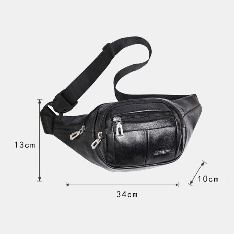 Miesten Pu Nahka Varkaudenesto Monitoiminen Monitaskuinen 6.5 Tuuman Puhelinlaukku Vyötärölaukku Rintalaukku Crossbody Laukut