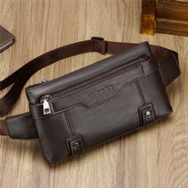 Miesten Pu Nahka Vedenpitävä Suuri Tilavuus Rintalaukku Ulkoilu 6.5 Tuuman Puhelinlaukku Crossbody Laukut Olkalaukku