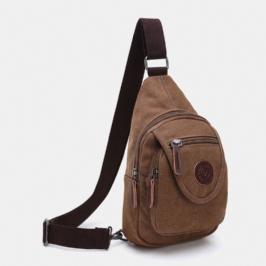 Miesten Retro Canvas Suuren Kapasiteetin Rintalaukku Vapaa-ajan Kulumista Kestävä Vedenpitävä Crossbody Laukku Olkalaukku