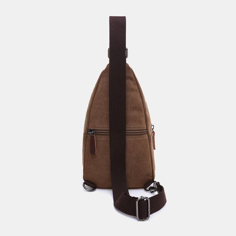 Miesten Retro Canvas Suuren Kapasiteetin Rintalaukku Vapaa-ajan Kulumista Kestävä Vedenpitävä Crossbody Laukku Olkalaukku