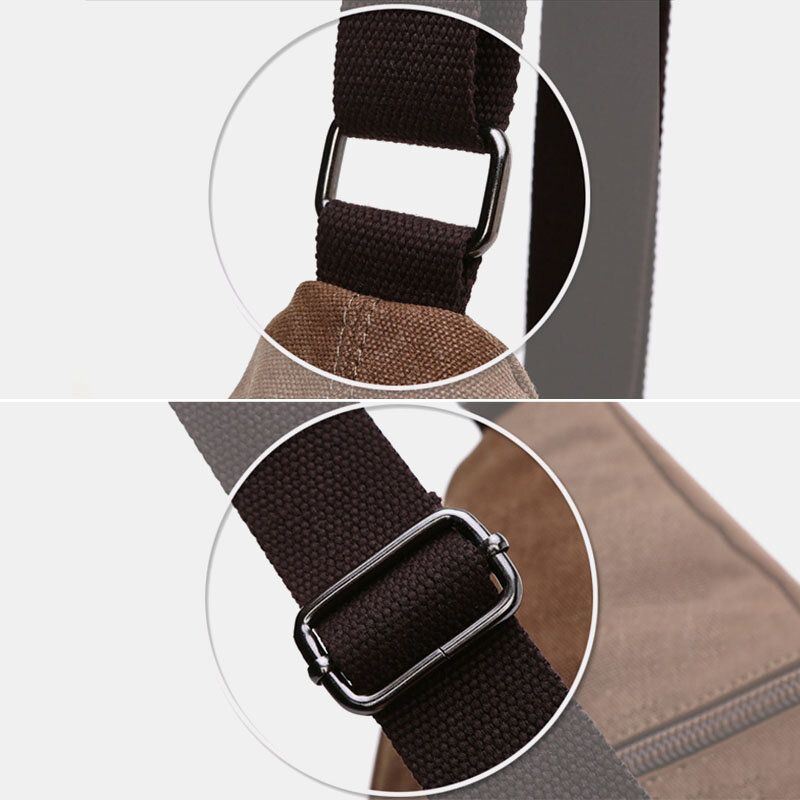 Miesten Retro Canvas Suuren Kapasiteetin Rintalaukku Vapaa-ajan Kulumista Kestävä Vedenpitävä Crossbody Laukku Olkalaukku