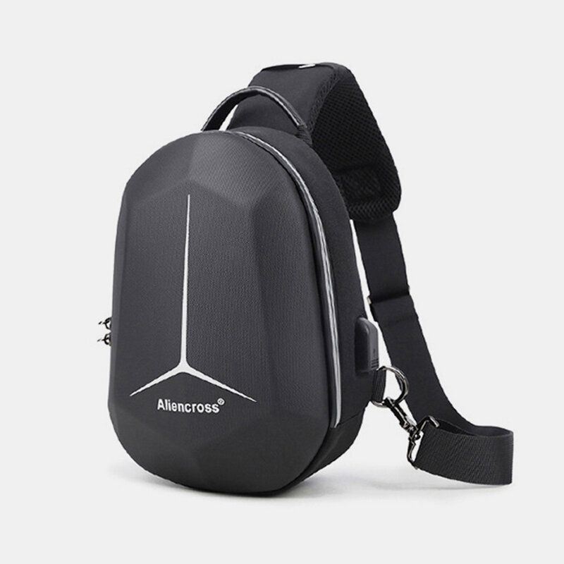 Miesten Suuren Kapasiteetin Usb-lataus Monikerroksinen Vedenpitävä Crossbody Laukku Rintalaukku Sling Bag