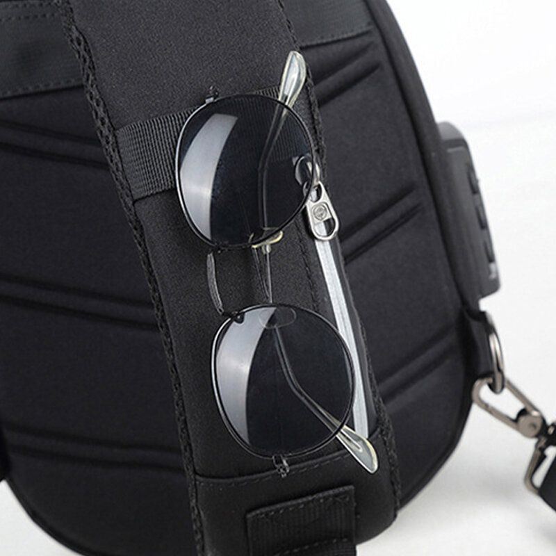 Miesten Suuren Kapasiteetin Usb-lataus Monikerroksinen Vedenpitävä Crossbody Laukku Rintalaukku Sling Bag