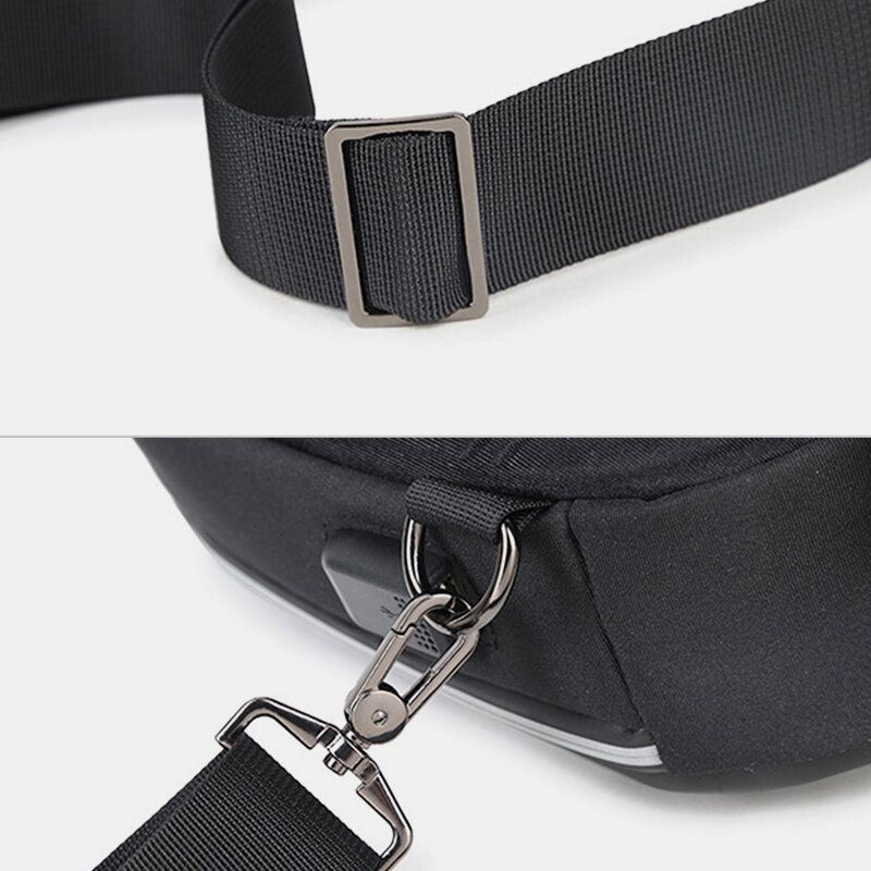 Miesten Suuren Kapasiteetin Usb-lataus Monikerroksinen Vedenpitävä Crossbody Laukku Rintalaukku Sling Bag