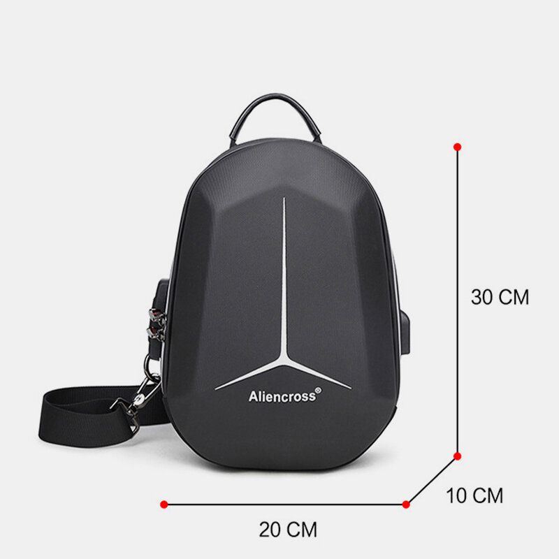 Miesten Suuren Kapasiteetin Usb-lataus Monikerroksinen Vedenpitävä Crossbody Laukku Rintalaukku Sling Bag