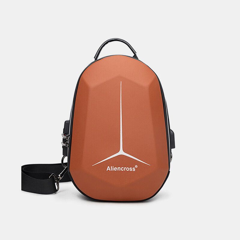 Miesten Suuren Kapasiteetin Usb-lataus Monikerroksinen Vedenpitävä Crossbody Laukku Rintalaukku Sling Bag