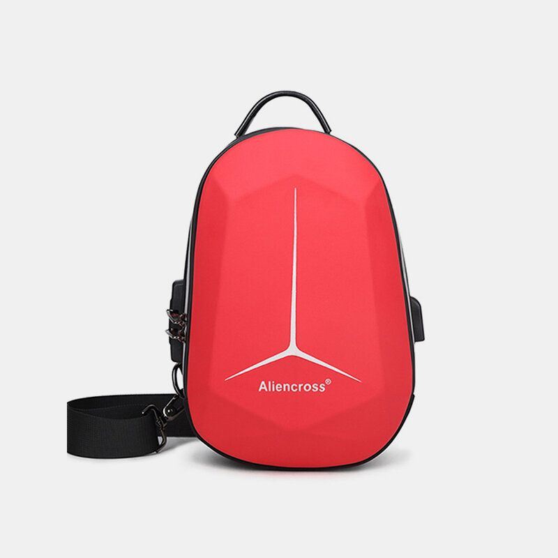 Miesten Suuren Kapasiteetin Usb-lataus Monikerroksinen Vedenpitävä Crossbody Laukku Rintalaukku Sling Bag
