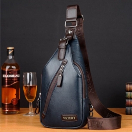 Miesten Tekonahka Retro Business Travel Rintalaukku Crossbody Laukku
