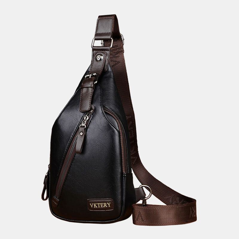 Miesten Tekonahka Retro Business Travel Rintalaukku Crossbody Laukku
