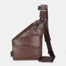 Miesten Tekonahkainen Monitaskuinen Vedenpitävä Rintalaukku Crossbody-laukku
