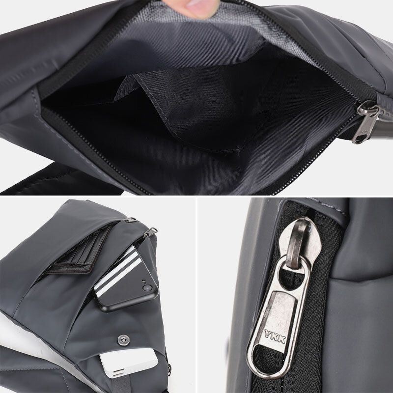 Miesten Tekonahkainen Monitaskuinen Vedenpitävä Rintalaukku Crossbody-laukku