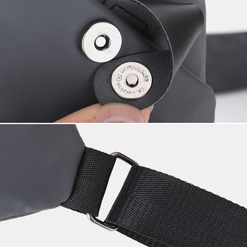 Miesten Tekonahkainen Monitaskuinen Vedenpitävä Rintalaukku Crossbody-laukku