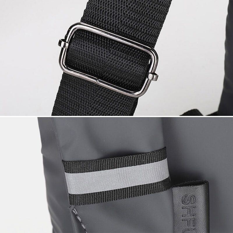 Miesten Tekonahkainen Monitaskuinen Vedenpitävä Rintalaukku Crossbody-laukku