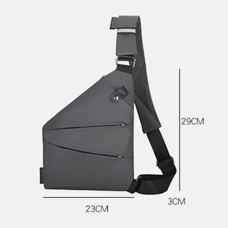 Miesten Tekonahkainen Monitaskuinen Vedenpitävä Rintalaukku Crossbody-laukku