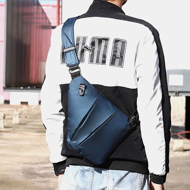 Miesten Tekonahkainen Monitaskuinen Vedenpitävä Rintalaukku Crossbody-laukku