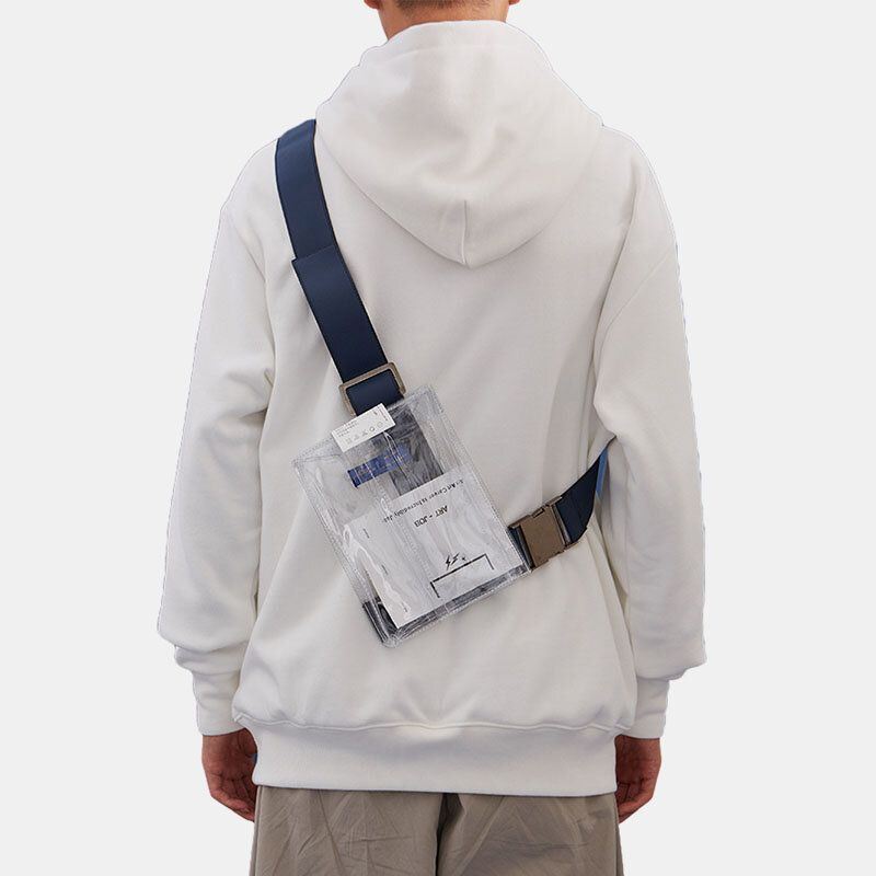 Miesten Unisex Vedenpitävä Pvc Muoti Läpinäkyvä Olkahihna Rintalaukku Crossbody Laukku