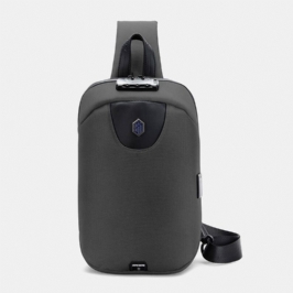 Miesten Usb-lataus Varkaudenesto Koodilukko Rintalaukku Monitoiminen Suuri Tilavuus Ulkomatkalaukku Crossbody