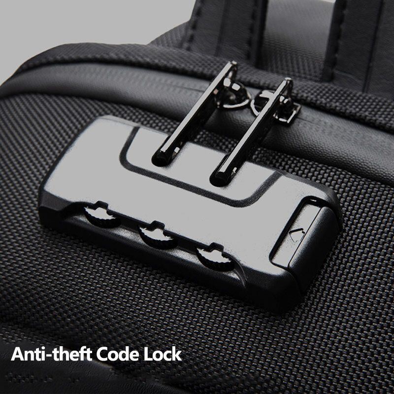Miesten Usb-lataus Varkaudenesto Koodilukko Rintalaukku Monitoiminen Suuri Tilavuus Ulkomatkalaukku Crossbody
