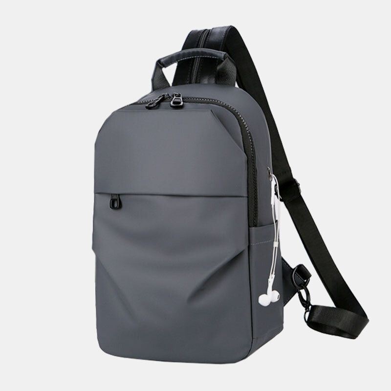 Miesten Vedenpitävä Yritys Rento Kiinteä Kuulokeaukko Reppu Crossbody Bag Rintalaukku Miehille