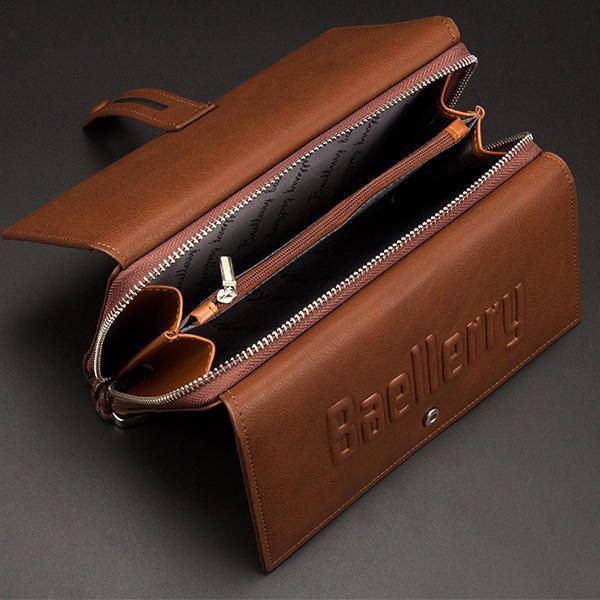 Miesten Business Clutches Laukku Vintage Pitkä Kukkaro 16 Korttipaikkaa Korttipidike Rannekäsilaukku
