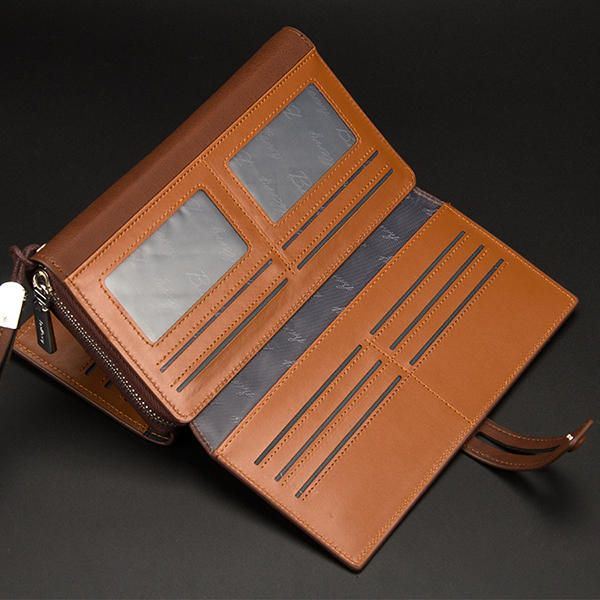 Miesten Business Clutches Laukku Vintage Pitkä Kukkaro 16 Korttipaikkaa Korttipidike Rannekäsilaukku