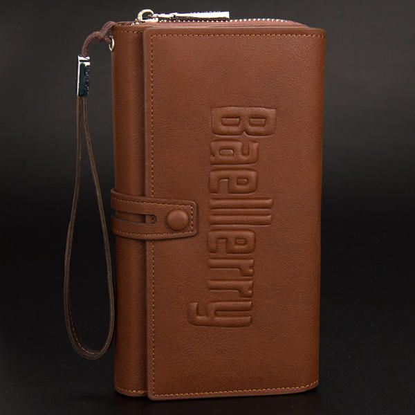 Miesten Business Clutches Laukku Vintage Pitkä Kukkaro 16 Korttipaikkaa Korttipidike Rannekäsilaukku